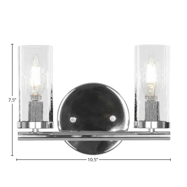 Trinity 2 Light Bath Bar in Chrome with Clear Bubble Glass - Image 2