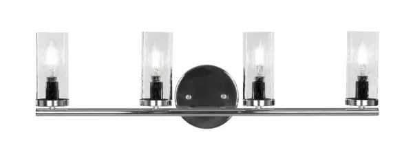 Trinity 4 Light Bath Bar in Chrome with Clear Bubble Glass - Image 1