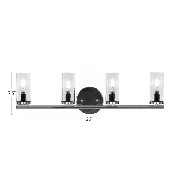 Trinity 4 Light Bath Bar in Chrome with Clear Bubble Glass - Image 2