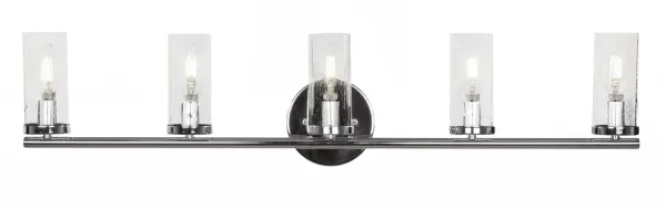 Trinity 5 Light Bath Bar in Chrome with Clear Bubble Glass - Image 1