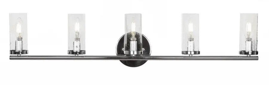 Trinity 5 Light Bath Bar in Chrome with Clear Bubble Glass - Image 1