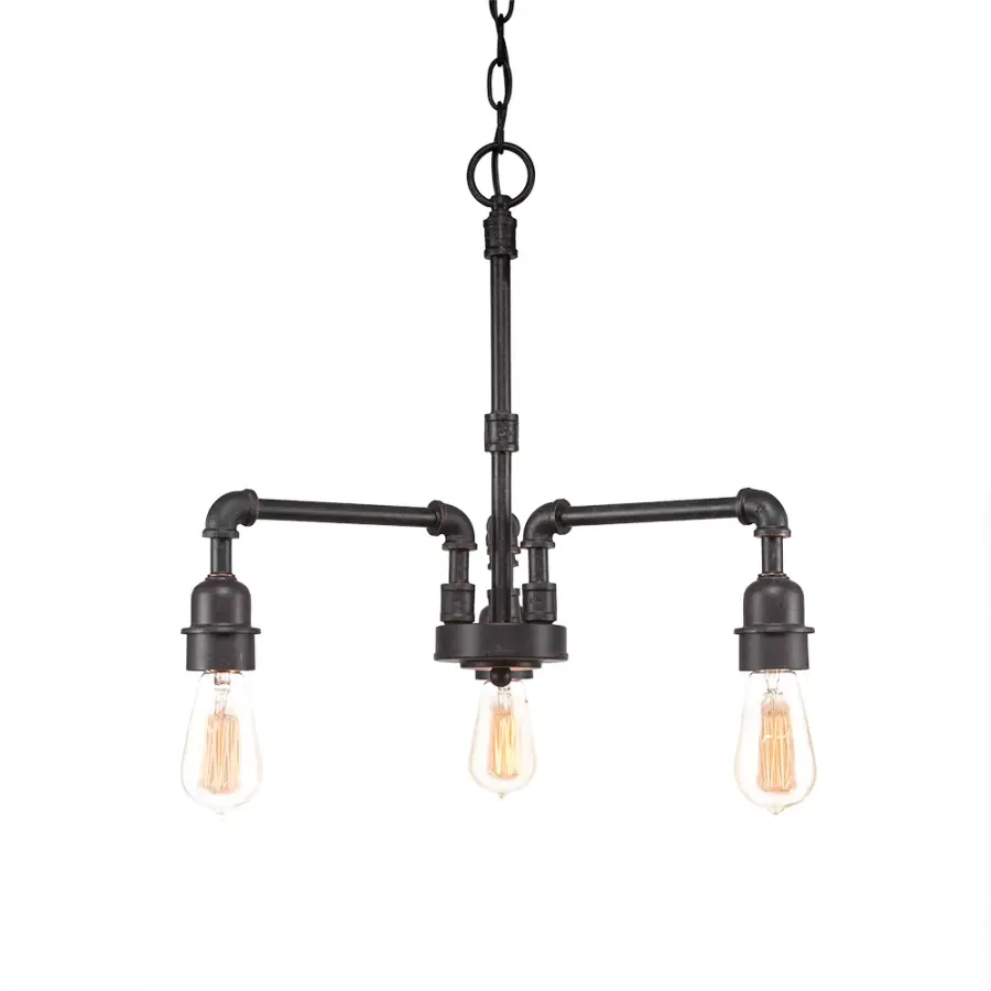 Vintage 3-Light Downlight Chandelier in Dark Granite - Image 1