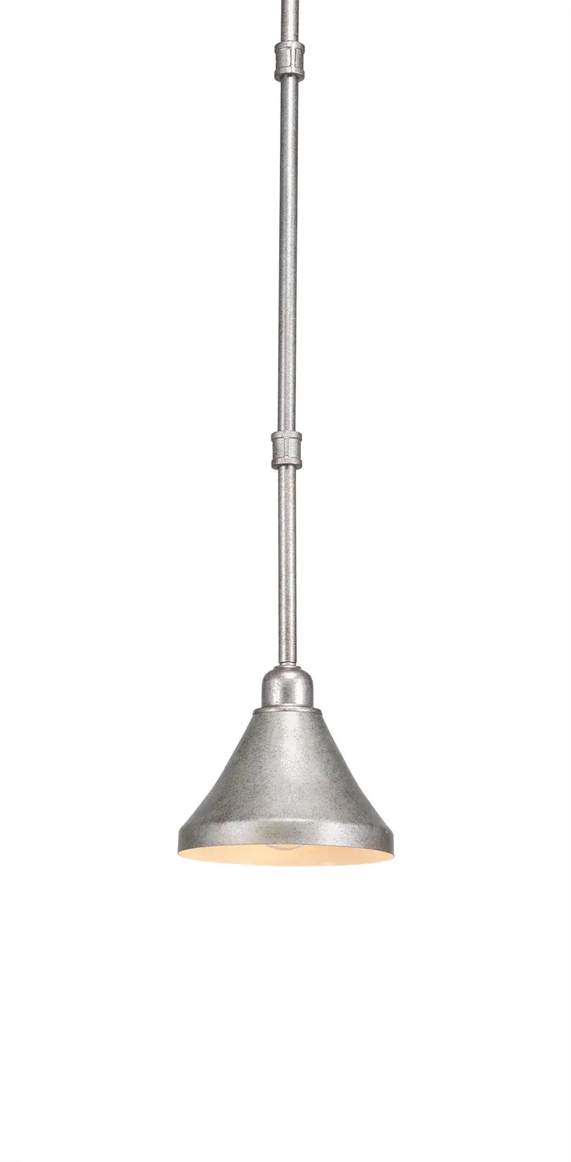 Vintage Stem Hung Mini Pendant in Aged Silver - Image 1