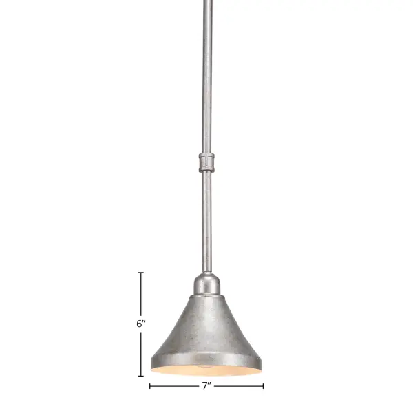 Vintage Stem Hung Mini Pendant in Aged Silver - Image 2
