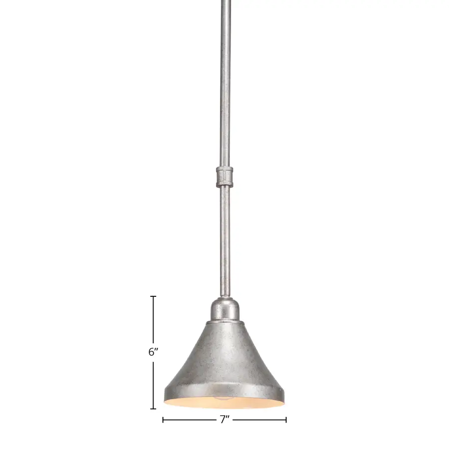 Vintage Stem Hung Mini Pendant in Aged Silver - Image 2
