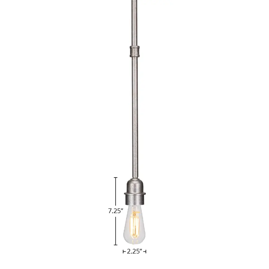 Vintage Stem Hung Mini Pendant with Clear Antique LED Bulb - Image 2