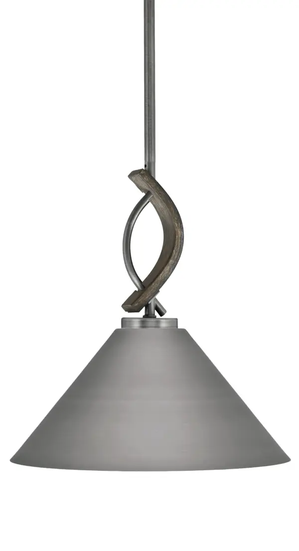 Monterey Stem Hung Mini Pendant with Graphite Cone Shade - Image 1