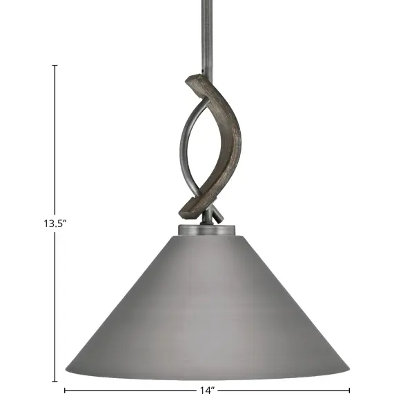 Monterey Stem Hung Mini Pendant with Graphite Cone Shade - Image 2