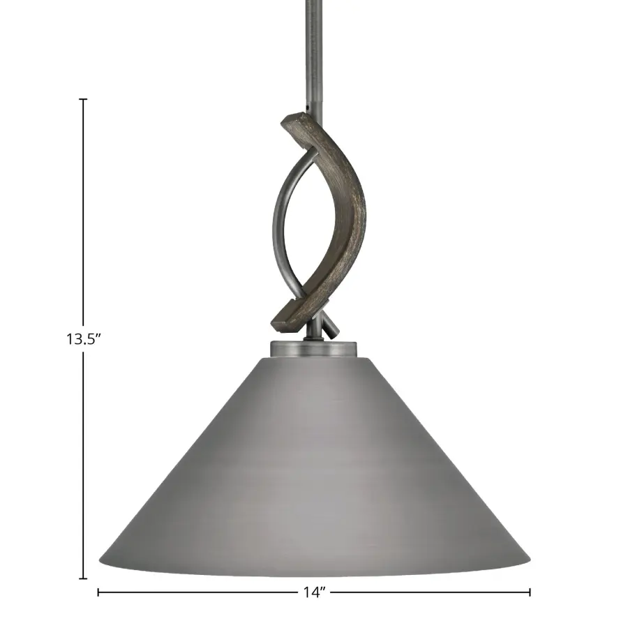 Monterey Stem Hung Mini Pendant with Graphite Cone Shade - Image 2