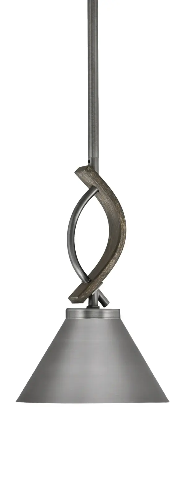 Monterey Stem Hung Mini Pendant with Graphite Cone Shade - Image 1