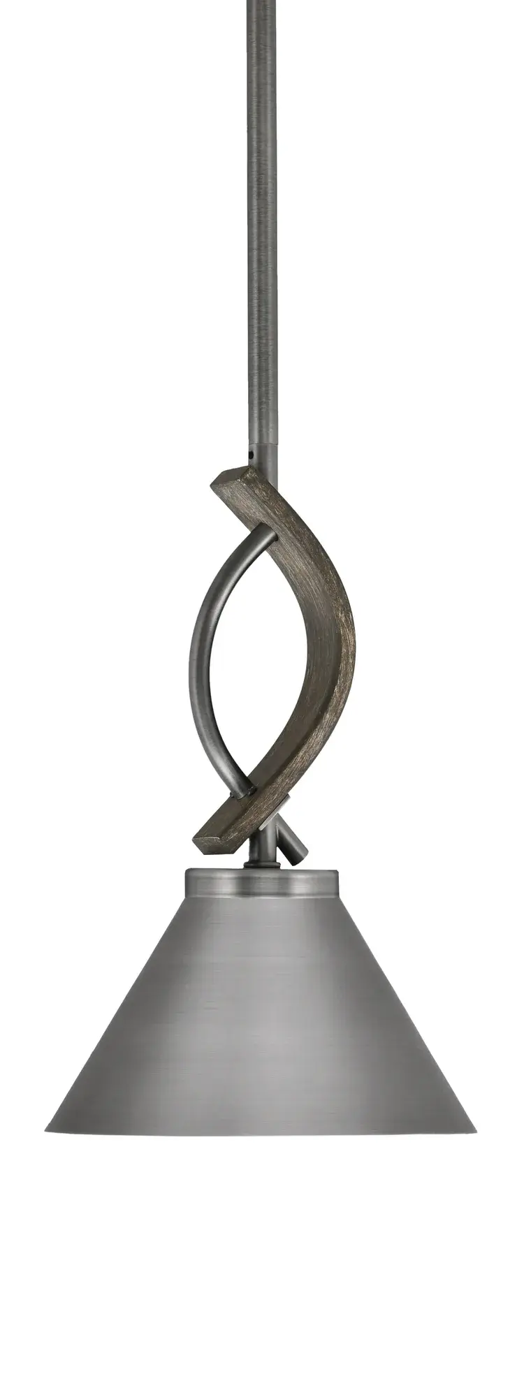 Monterey Stem Hung Mini Pendant with Graphite Cone Shade - Image 1