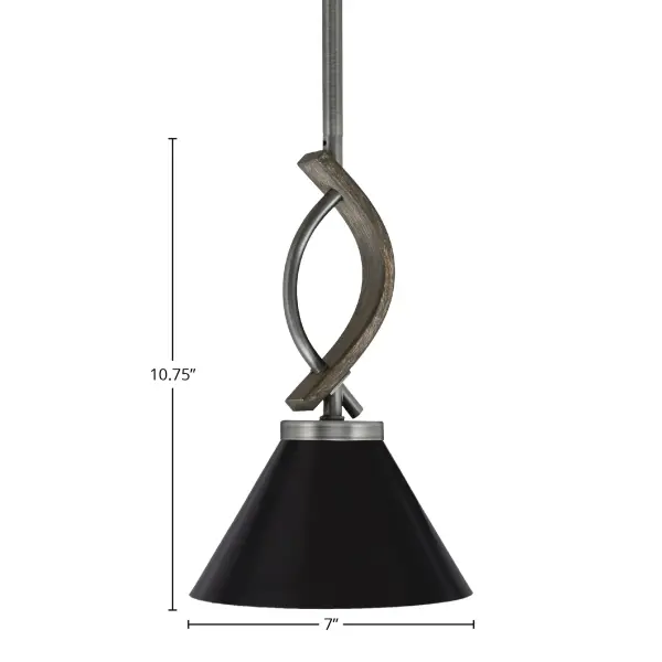 Monterey Mini Pendant with Matte Black Cone Shade - Image 2
