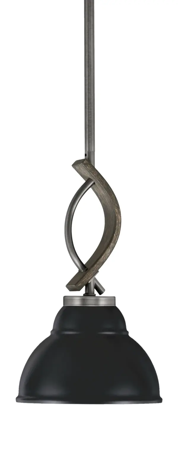 Monterey Stem Hung Mini Pendant with Distressed Wood Finish - Image 1