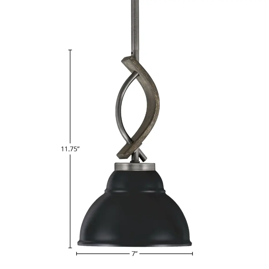 Monterey Stem Hung Mini Pendant with Distressed Wood Finish - Image 2