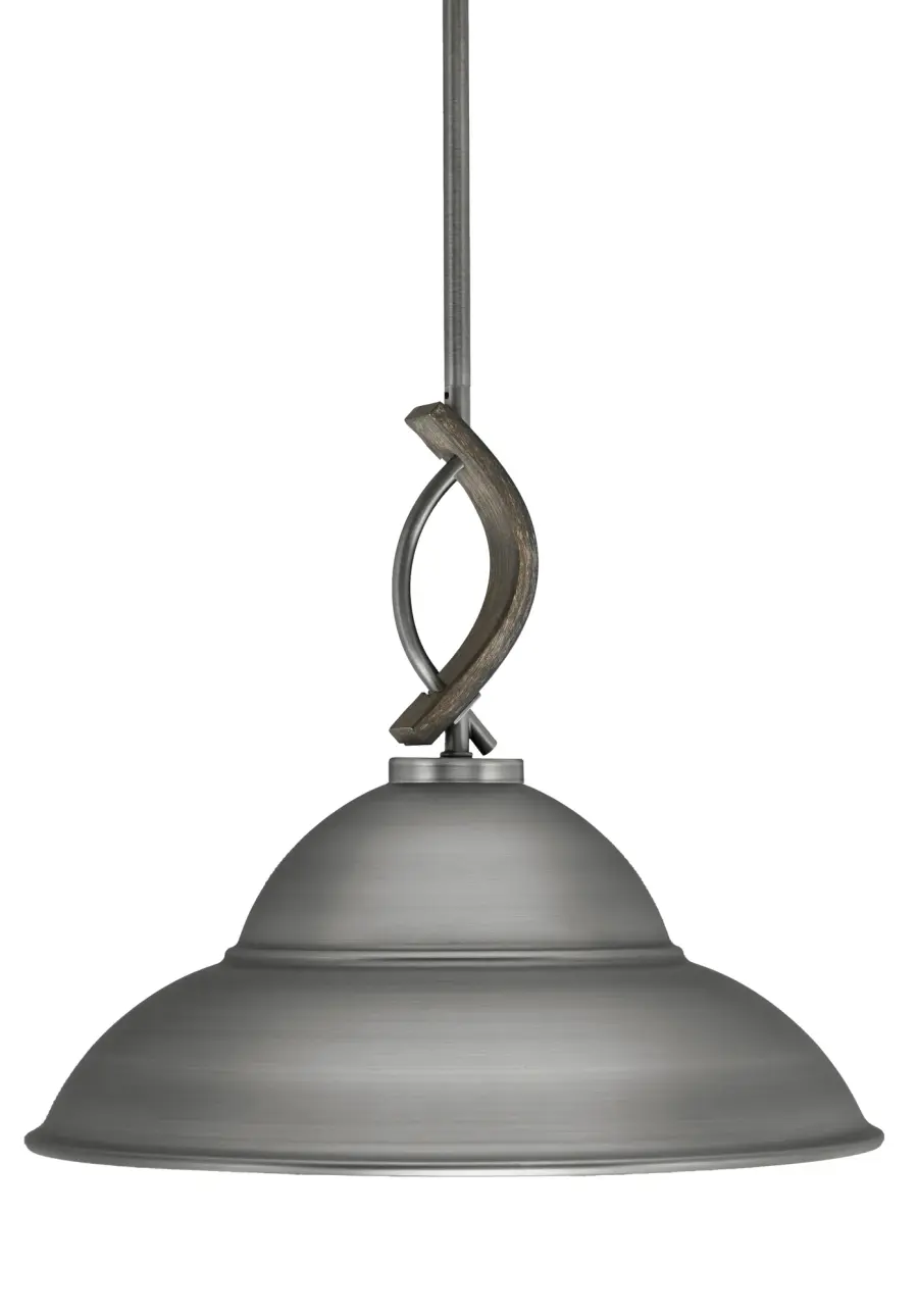 Monterey Stem Hung Mini Pendant with Double Bubble Shade - Image 1
