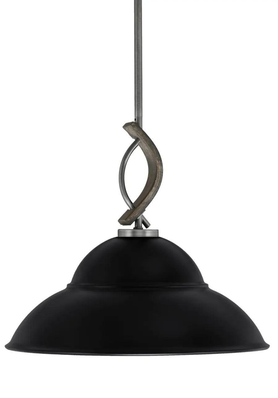 Monterey Stem Hung Mini Pendant with Double Bubble Shade - Image 1
