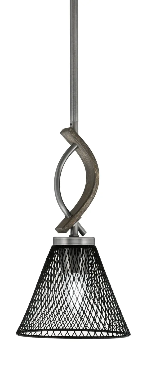 Monterey Stem Hung Mini Pendant with Mesh Shade - Image 1