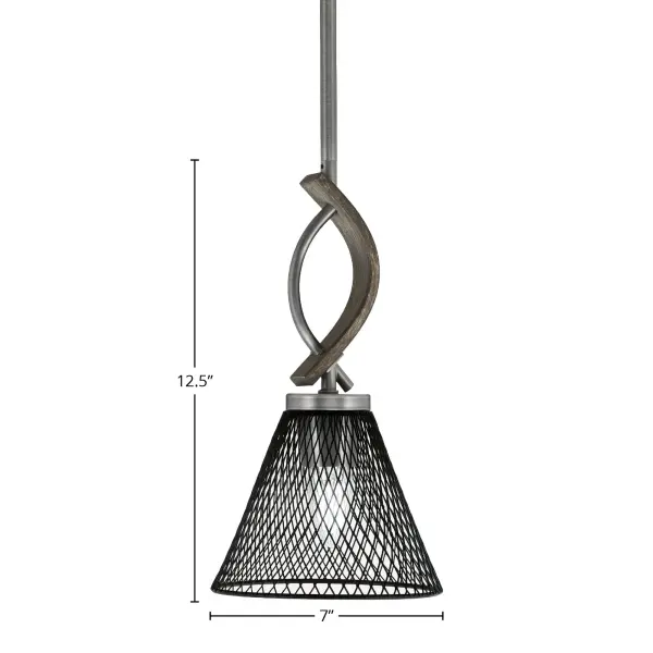 Monterey Stem Hung Mini Pendant with Mesh Shade - Image 2
