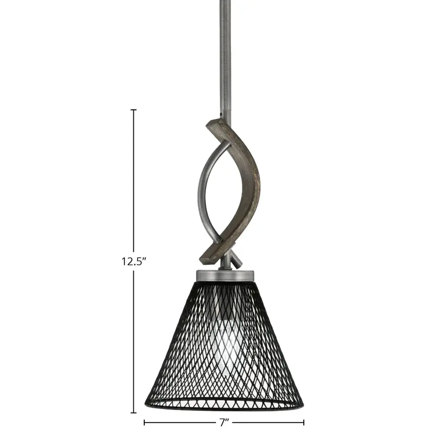 Monterey Stem Hung Mini Pendant with Mesh Shade - Image 2