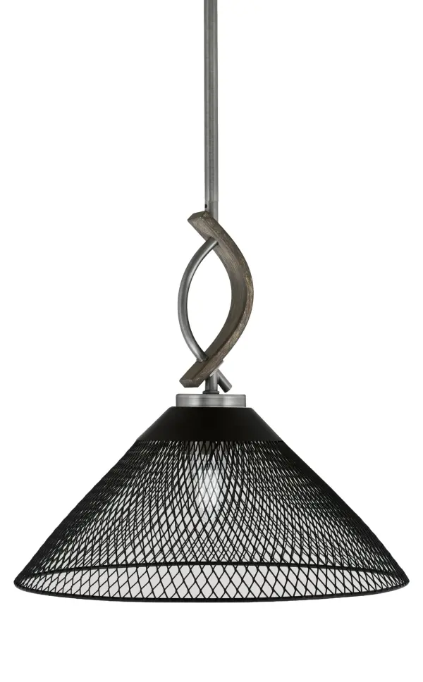 Monterey Stem Hung Mini Pendant with Mesh Shade - Image 1