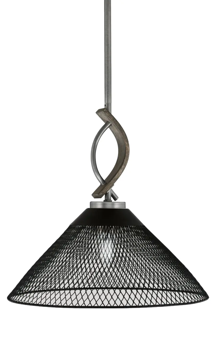 Monterey Stem Hung Mini Pendant with Mesh Shade - Image 1