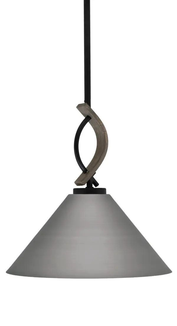 Monterey Stem Hung Mini Pendant with Brushed Nickel Cone Shade - Image 1