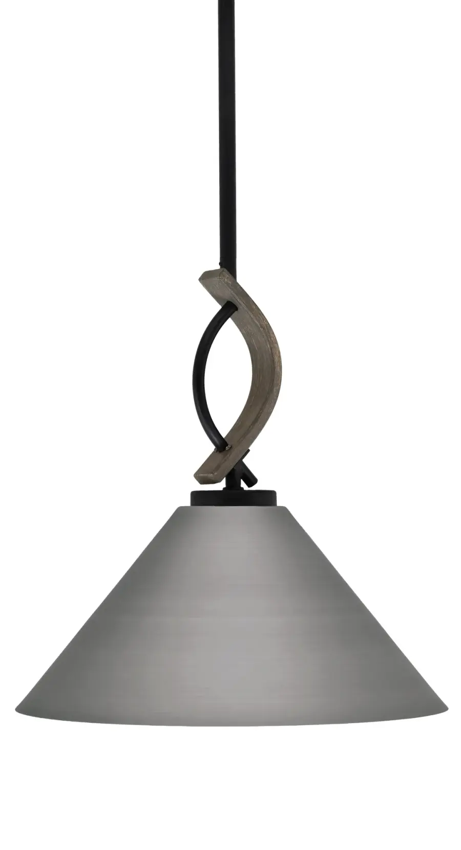Monterey Stem Hung Mini Pendant with Brushed Nickel Cone Shade - Image 1