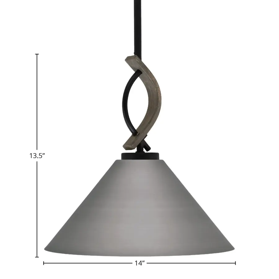 Monterey Stem Hung Mini Pendant with Brushed Nickel Cone Shade - Image 2