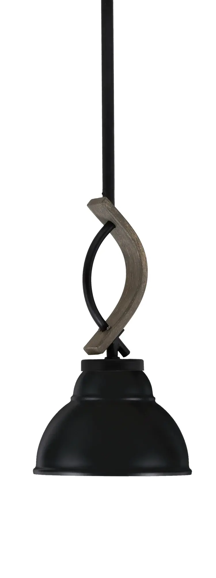 Monterey Stem Hung Mini Pendant with Distressed Wood-Look Finish - Image 1
