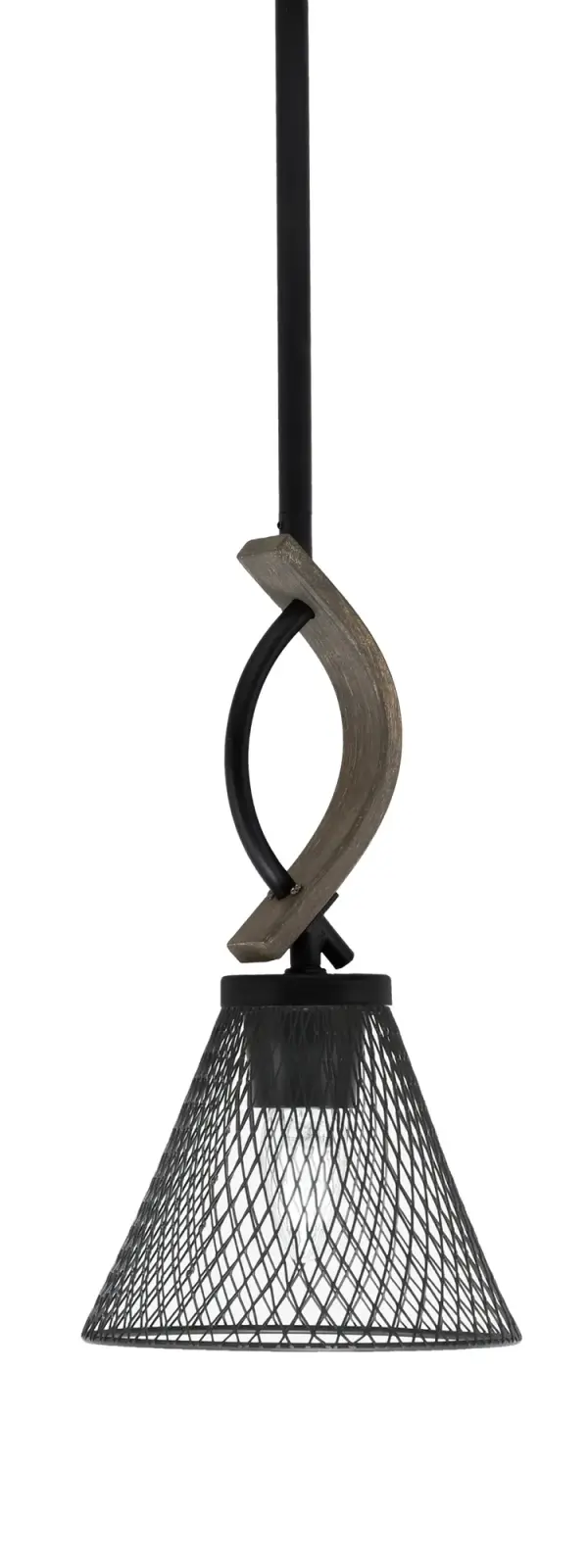 Monterey Stem Hung Mini Pendant with Mesh Shade - Image 1