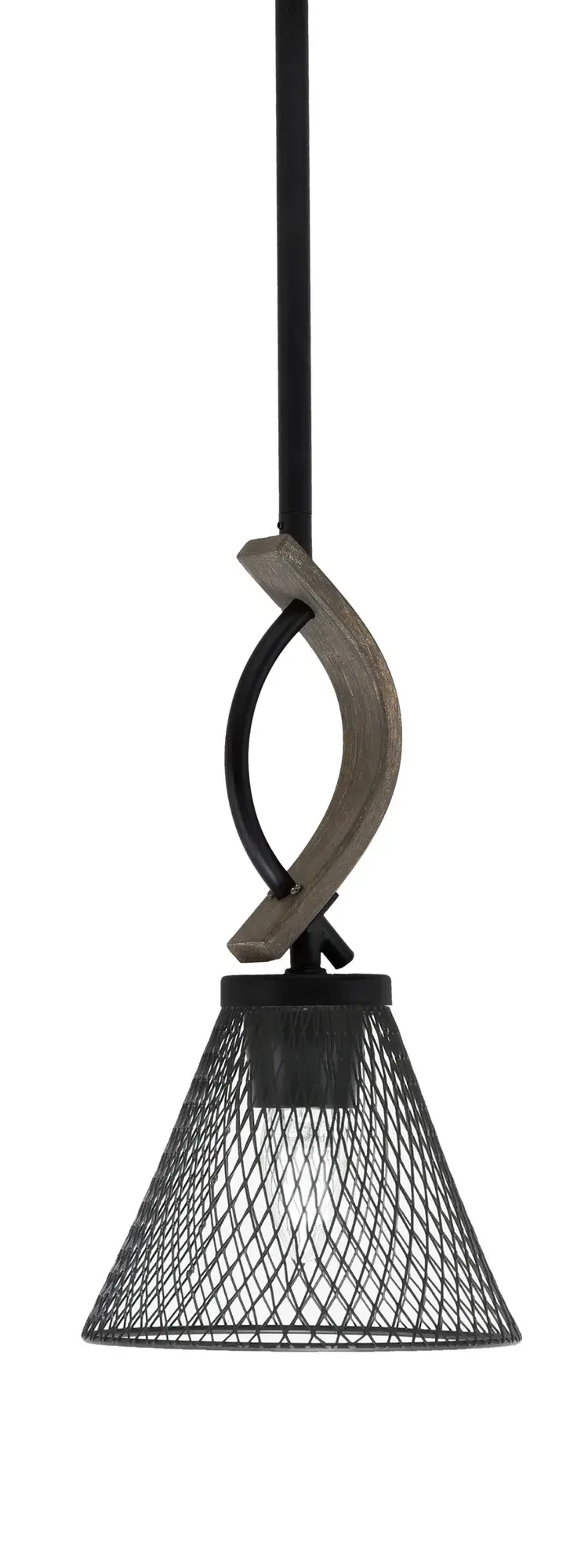 Monterey Stem Hung Mini Pendant with Mesh Shade - Image 1