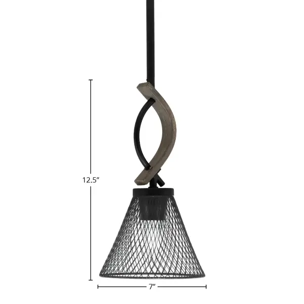 Monterey Stem Hung Mini Pendant with Mesh Shade - Image 2