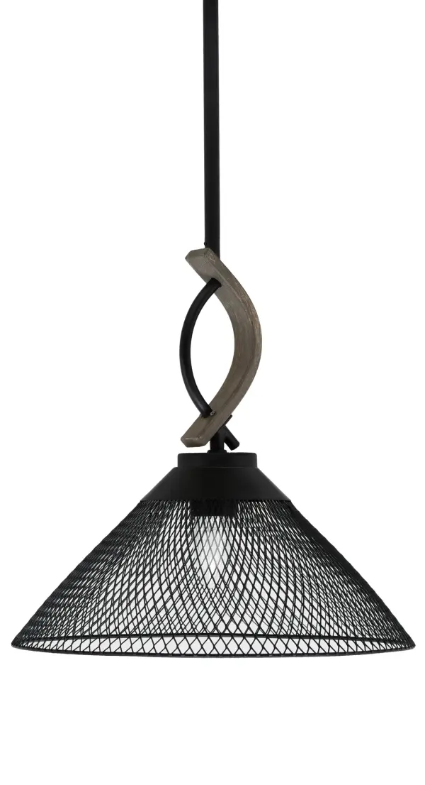 Monterey Stem Hung Mini Pendant with Mesh Shade - Image 1