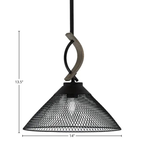 Monterey Stem Hung Mini Pendant with Mesh Shade - Image 2