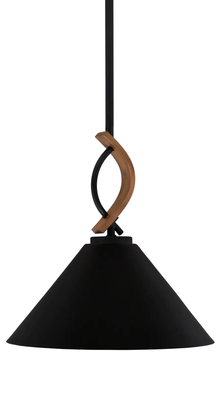 Monterey Stem Hung Mini Pendant with Wood-Look Finish - Image 1