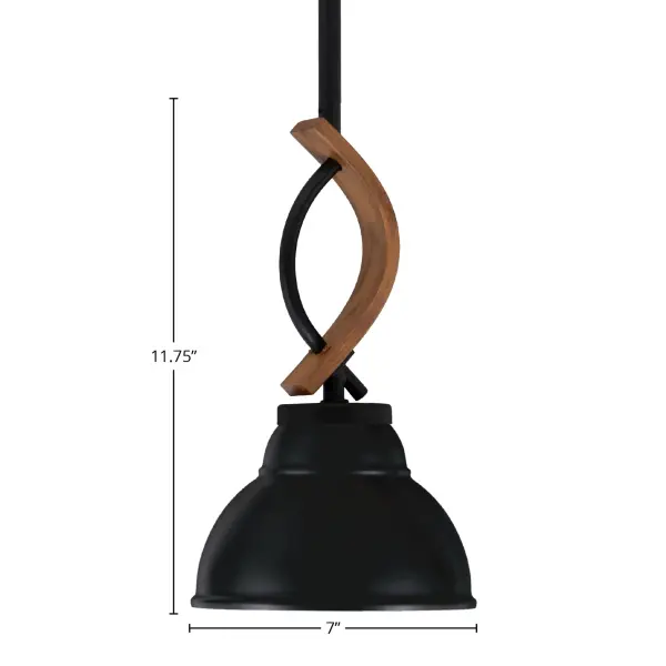 Monterey Stem Hung Mini Pendant with Wood-Look Finish - Image 2