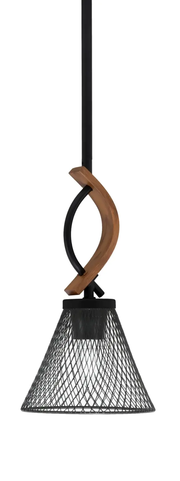 Monterey Stem Hung Mini Pendant with Mesh Shade - Image 1