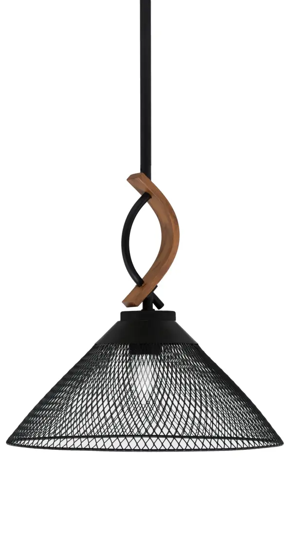 Monterey Stem Hung Mini Pendant with Mesh Shade - Image 1