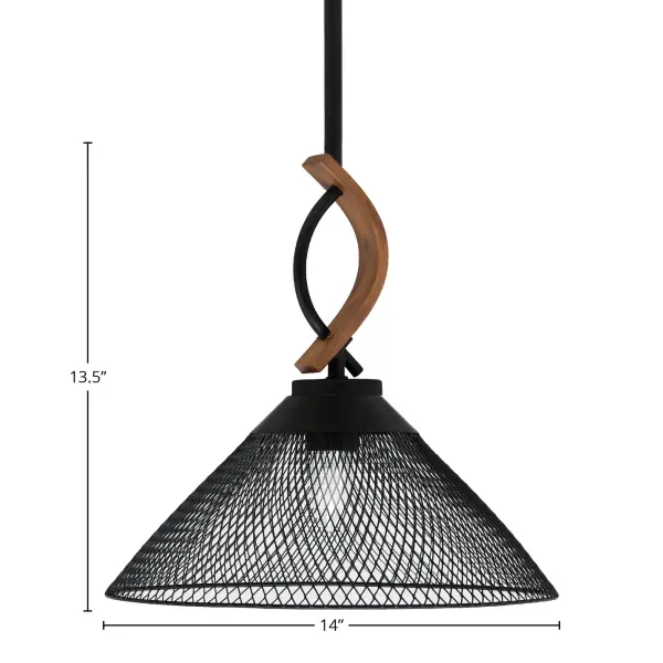 Monterey Stem Hung Mini Pendant with Mesh Shade - Image 2
