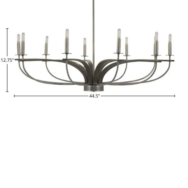 Monterey 10-Light Uplight Chandelier in Graphite & Distressed Wood - Image 2