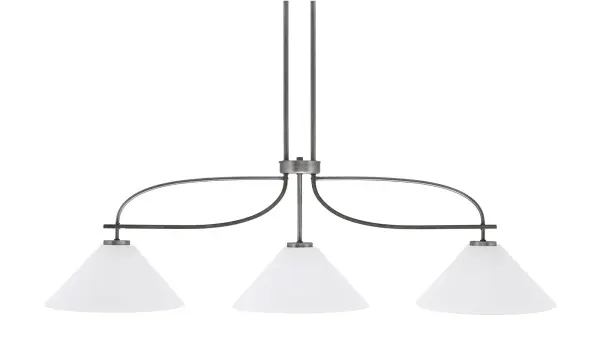 Monterey 3-Light Island Chandelier with White Marble Glass - Image 1