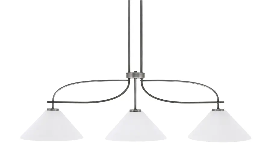 Monterey 3-Light Island Chandelier with White Marble Glass - Image 1