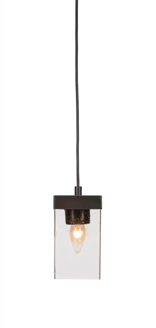 Nouvelle Cord Hung Mini Pendant with Clear Bubble Glass - Image 1