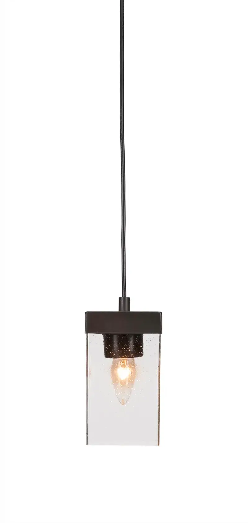 Nouvelle Cord Hung Mini Pendant with Clear Bubble Glass - Image 1