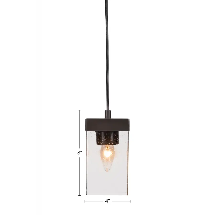 Nouvelle Cord Hung Mini Pendant with Clear Bubble Glass - Image 2