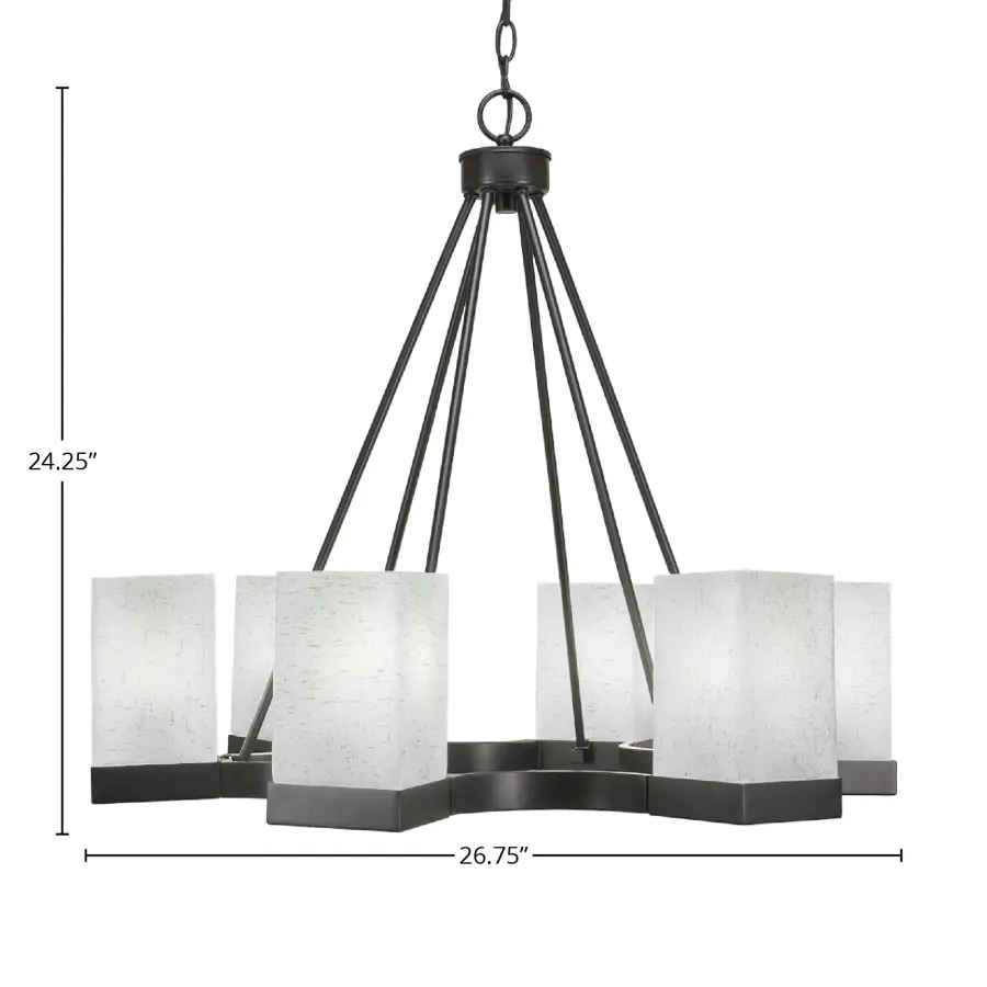 Nouvelle 4 Light Uplight Chandelier in Espresso with White Muslin Glass - Image 2