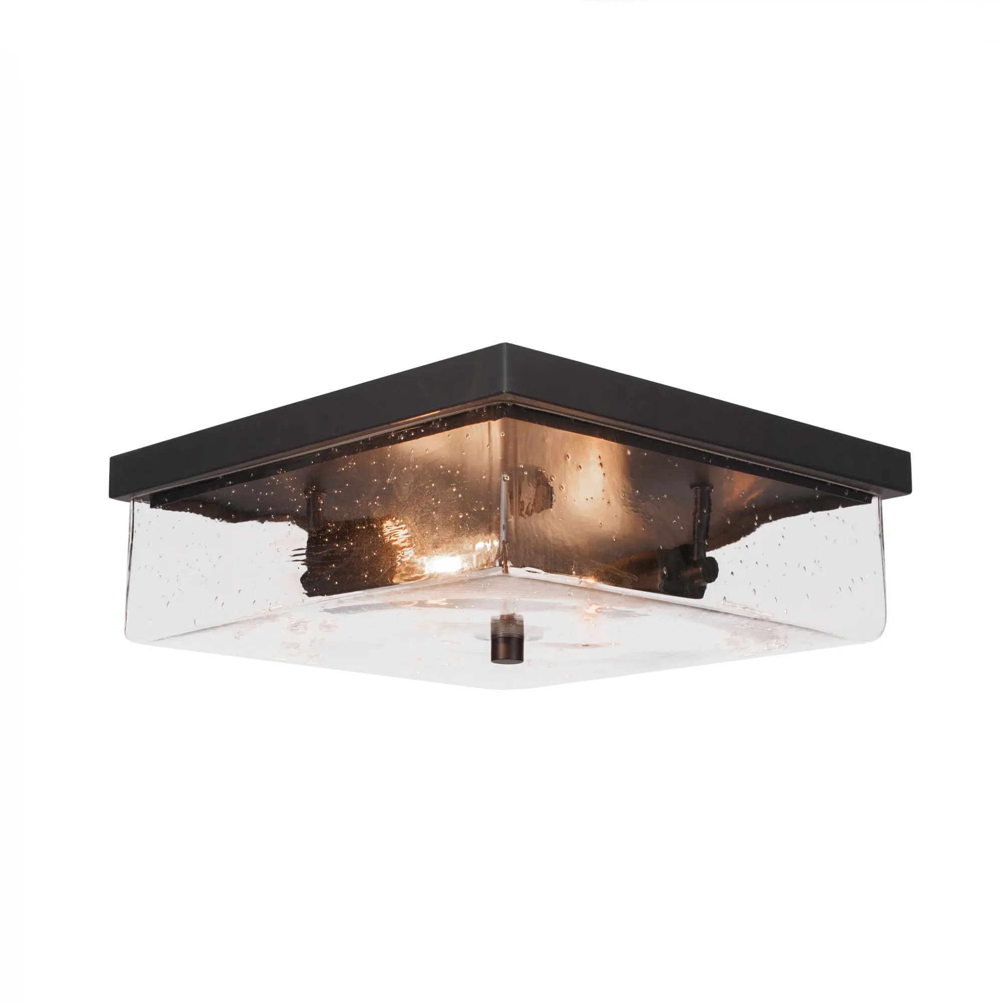 Nouvelle 2-Light Flush Mount with Clear Bubble Glass