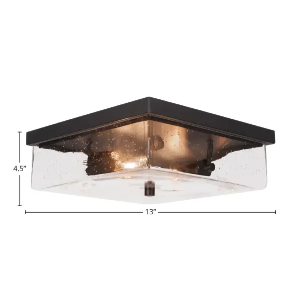 Nouvelle 2-Light Flush Mount with Clear Bubble Glass - Image 2