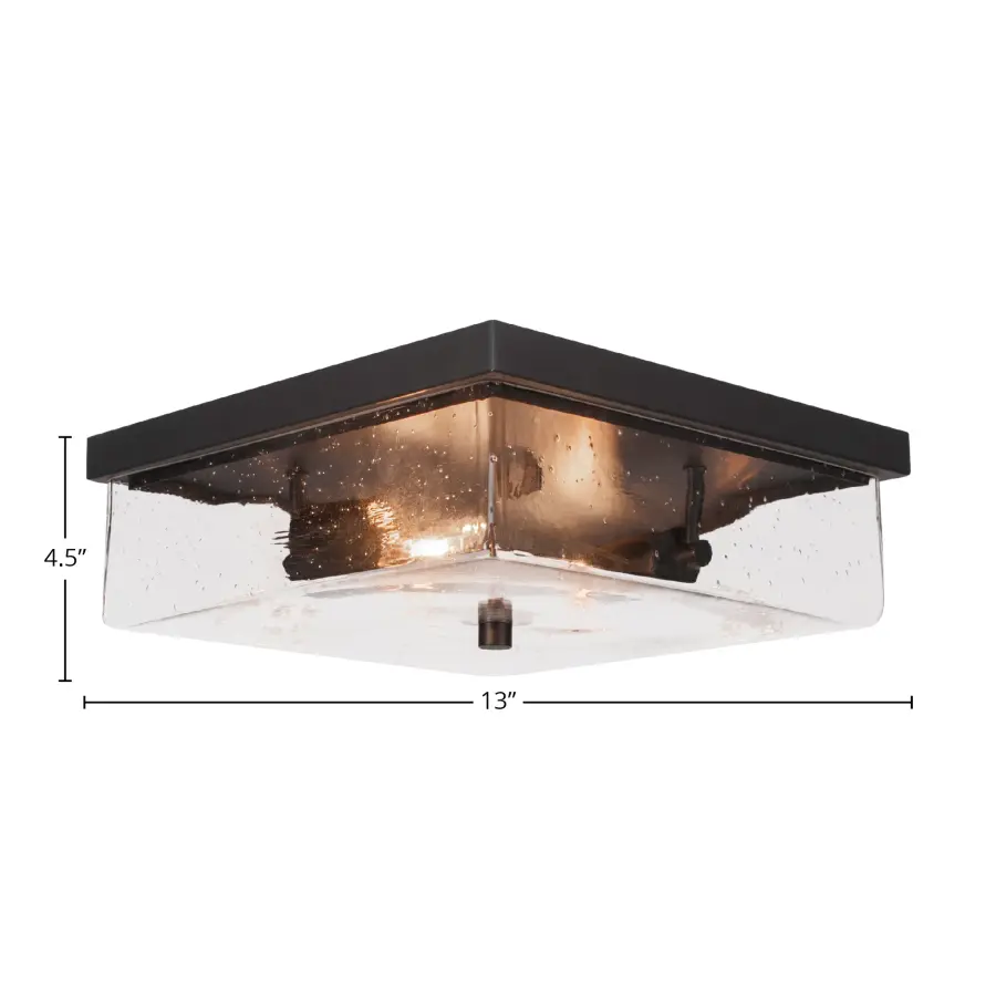 Nouvelle 2-Light Flush Mount with Clear Bubble Glass - Image 2