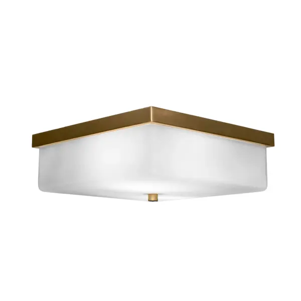 Nouvelle 2 Light Flush Mount in New Age Brass with White Muslin Glass - Image 1